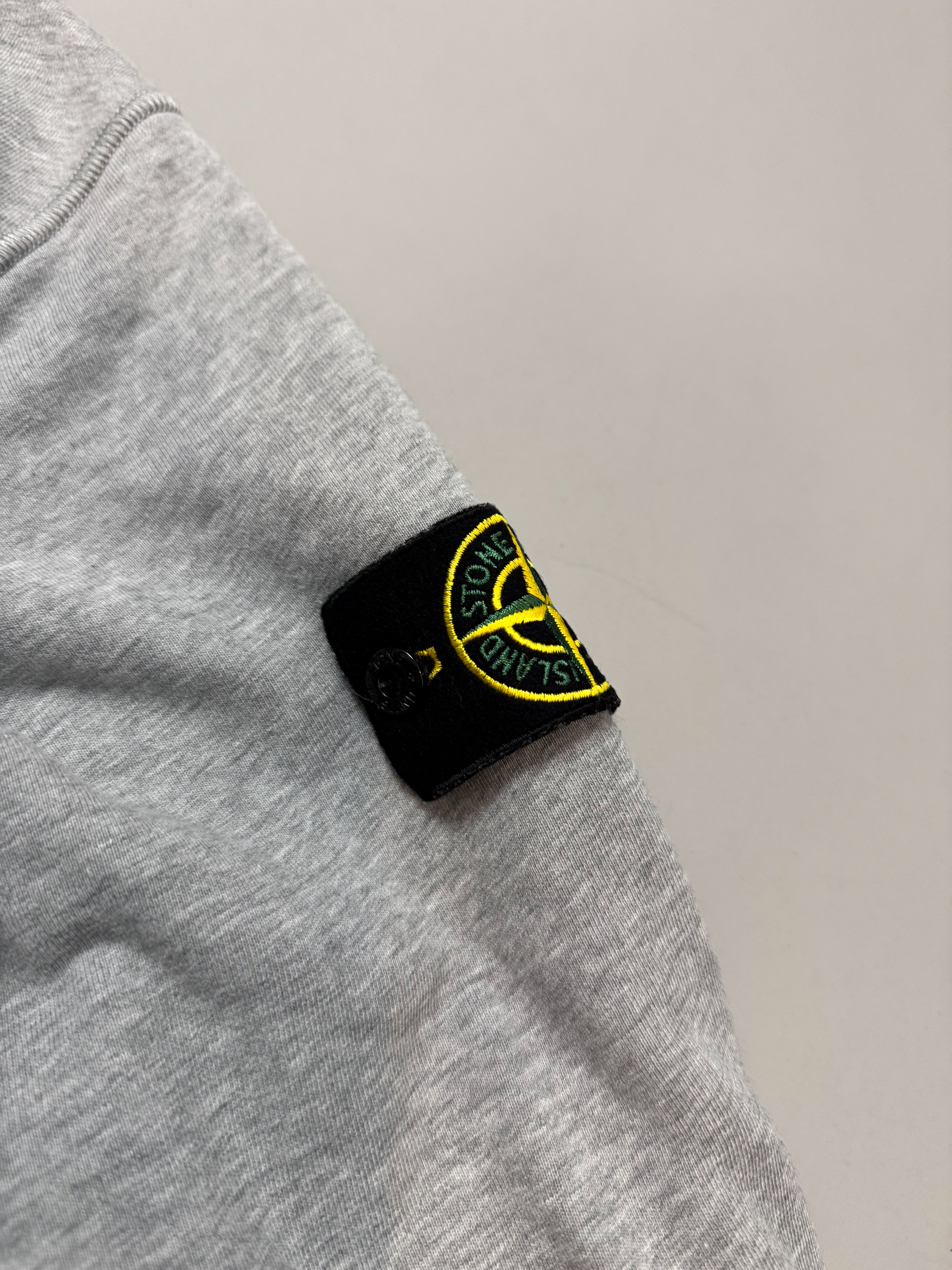 Stone Island Grey 1/4 Zip Sweatshirt - Small