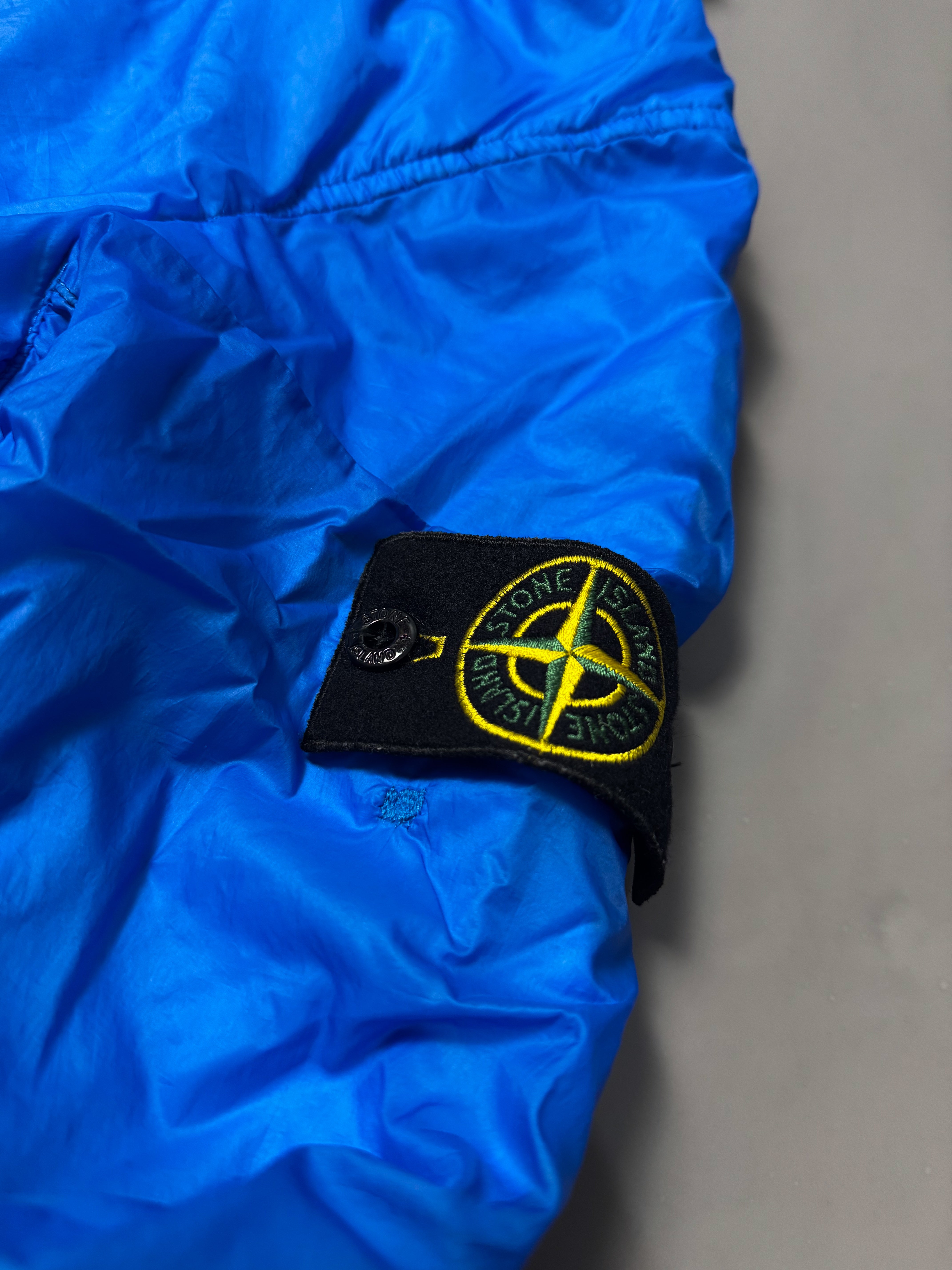 Stone Island Blue Tyveck Micro Rip Stop Bomber Jacket - Medium