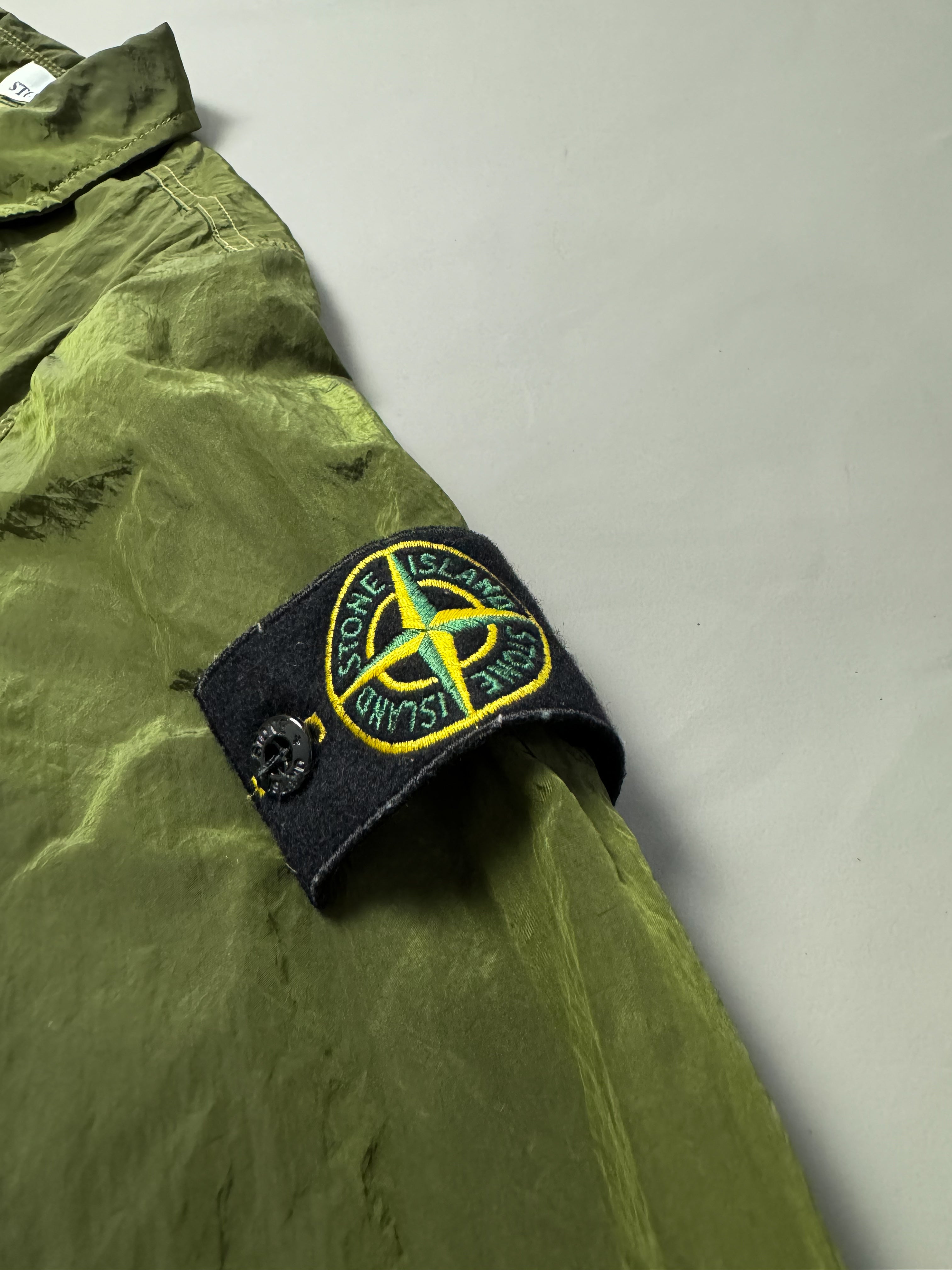 Stone Island Green Nylon Metal Shimmer Overshirt - Small