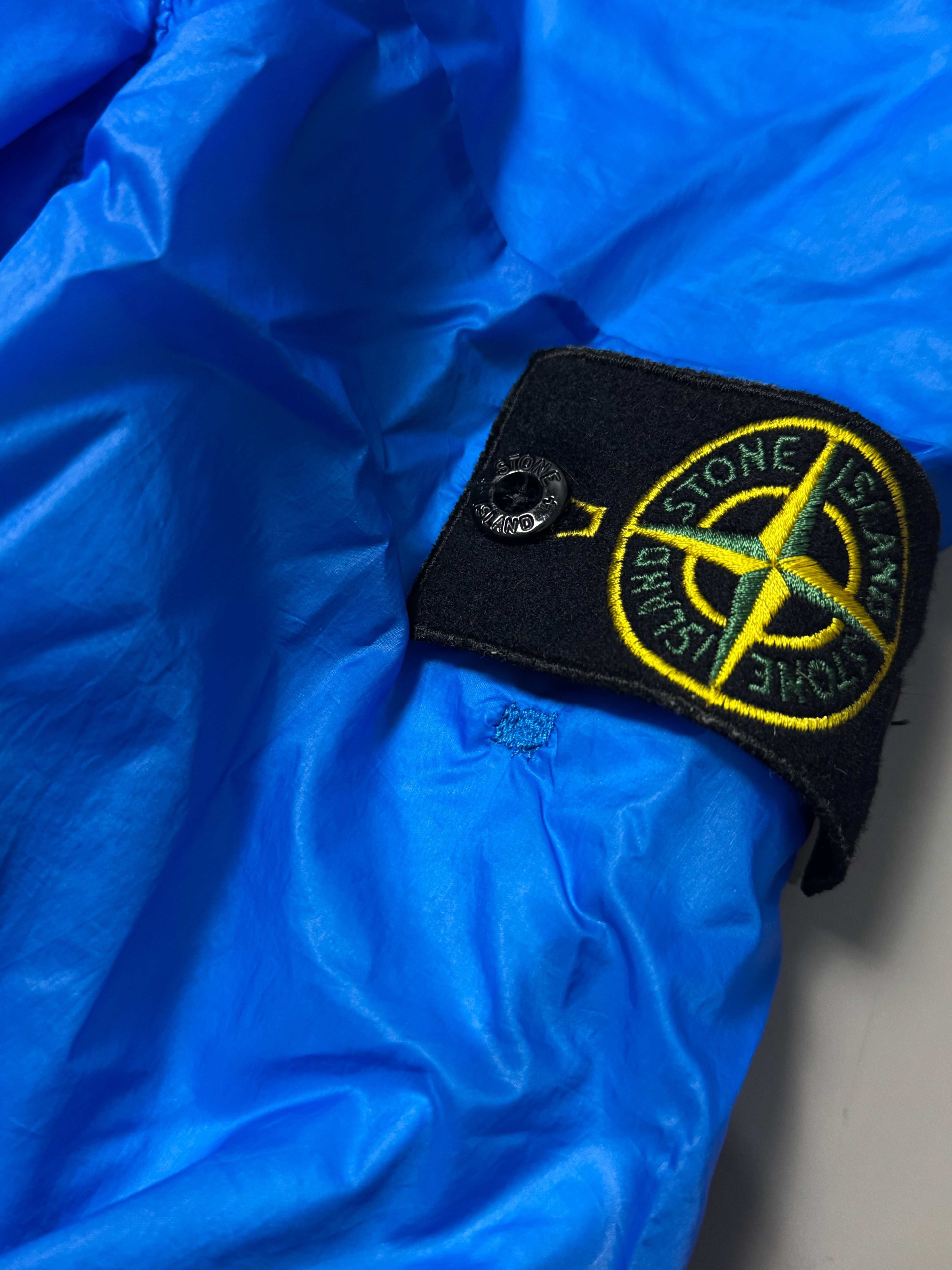 Stone Island Blue Tyveck Micro Rip Stop Bomber Jacket - Medium