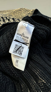 Stone Island Black Hand Corrosion Cable Knit Jumper