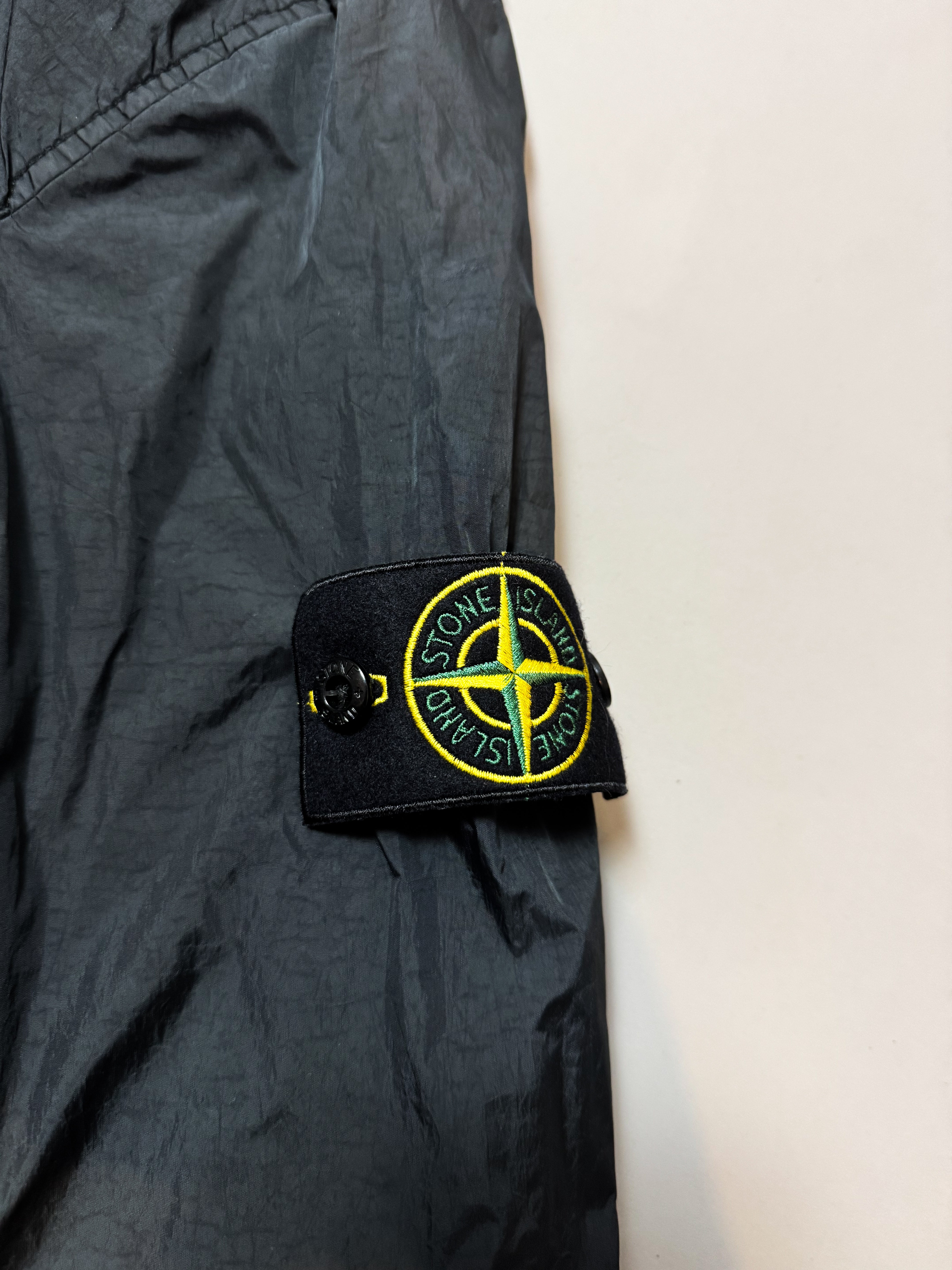 Stone Island Black Zip Pocket Nylon Overshirt - Large