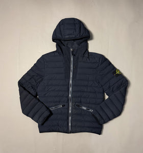 Stone Island Dark Navy Loom Woven Down Chambers Stretch Nylon-Tc Jacket - Small