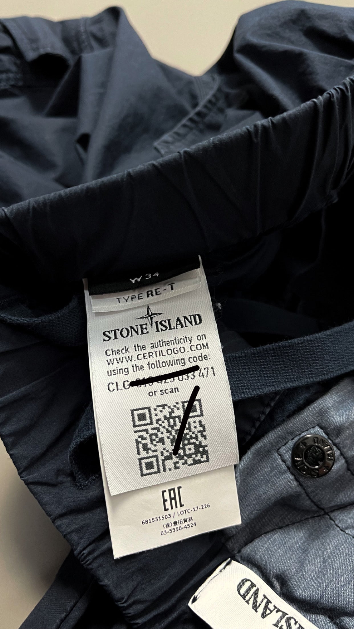 Stone Island Navy RE-T Cargos - W34