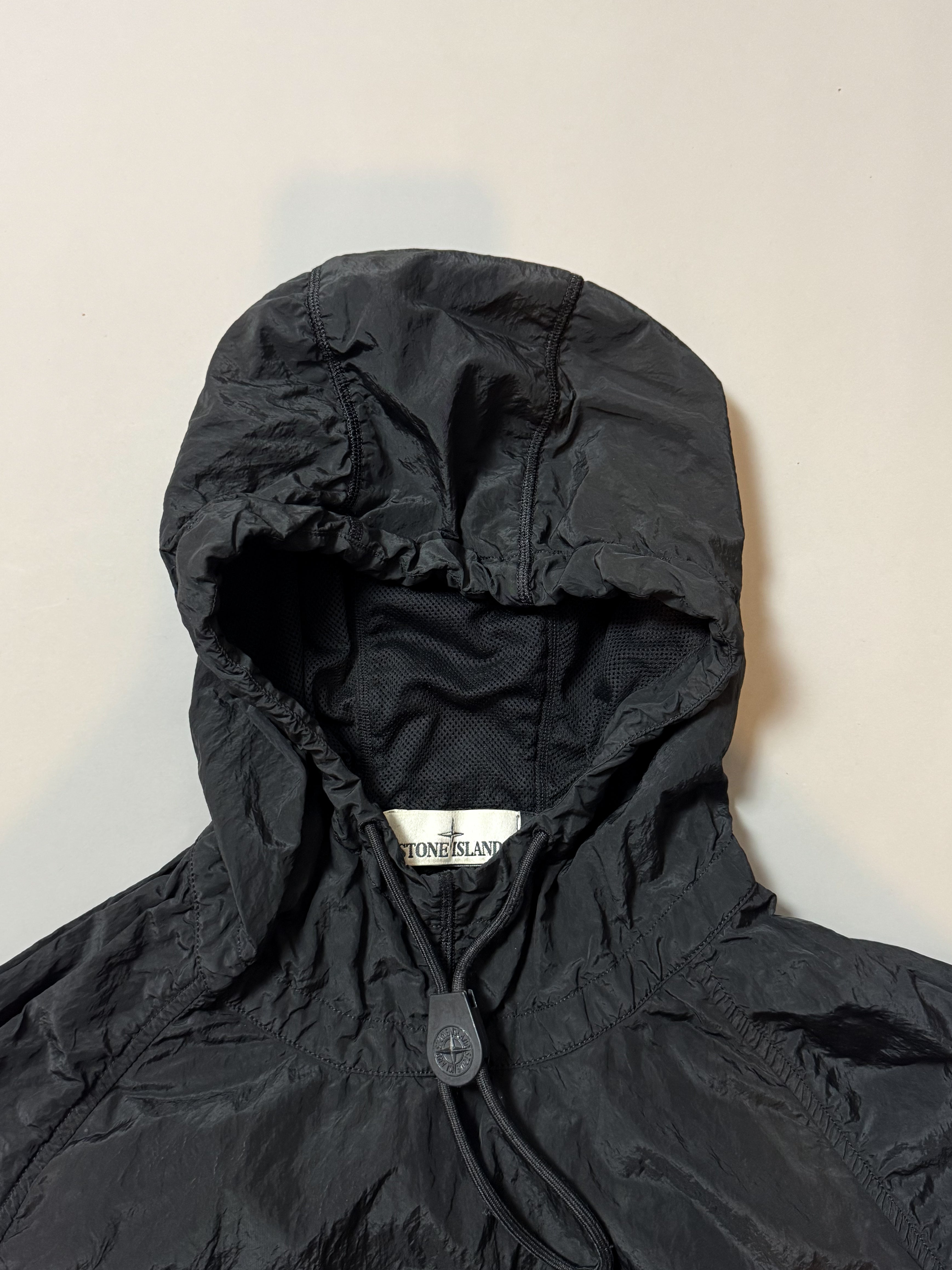 Stone Island Black Nylon Metal Shimmer Hooded Smock - S