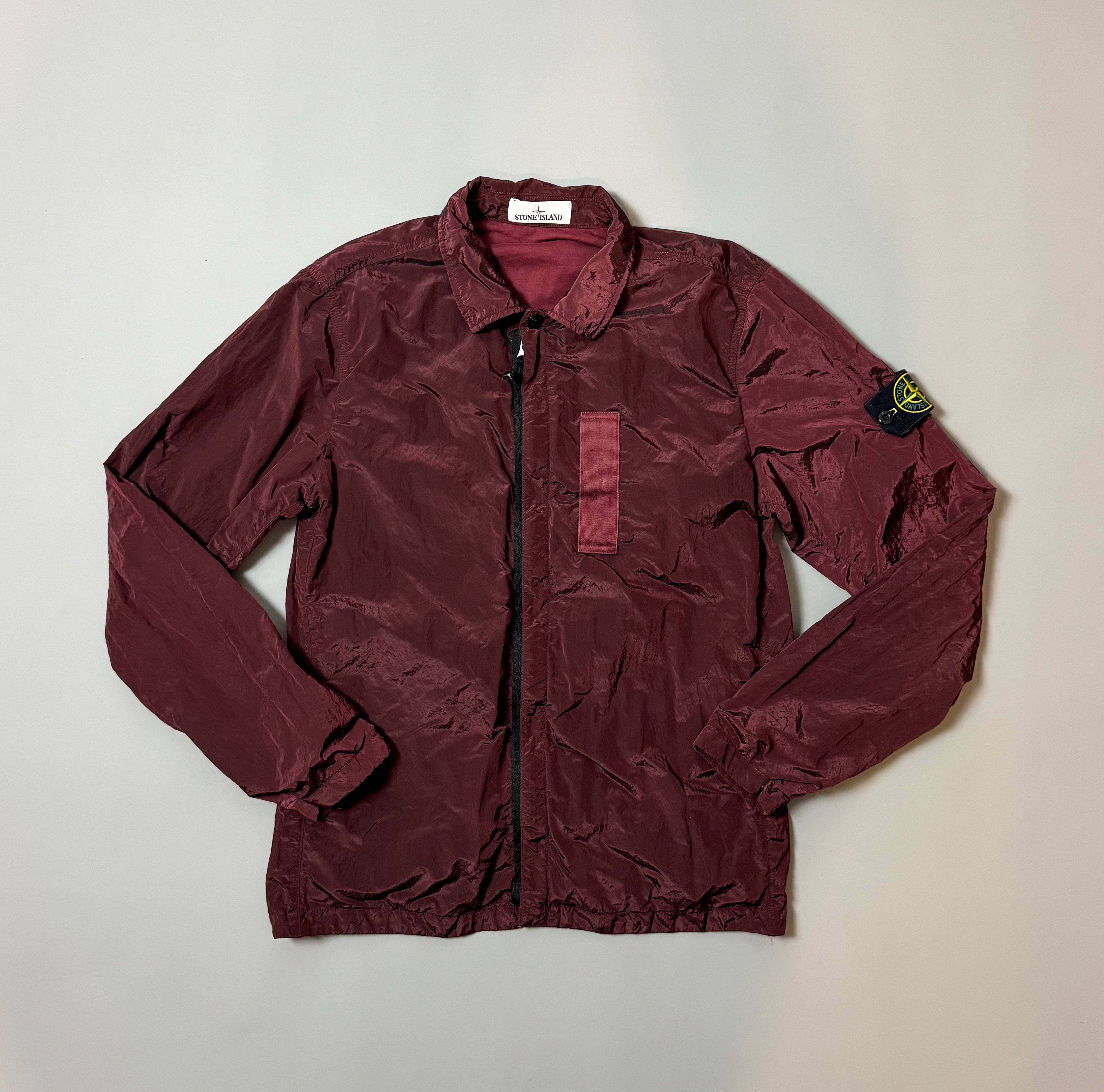 Stone Island Nylon Metal Shimmer Burgundy Overshirt - M