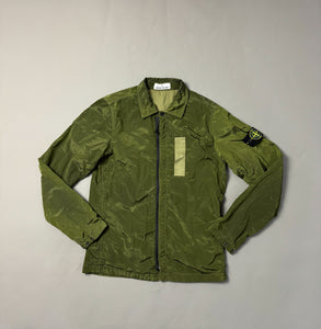 Stone Island Green Nylon Metal Shimmer Overshirt - Small