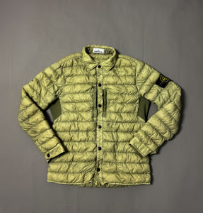 Stone Island Green Garment Dyed Micro Yarn Down Jacket - Medium