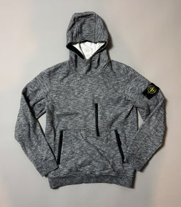 Stone Island Melange Grey Pullover Hoodie - Medium