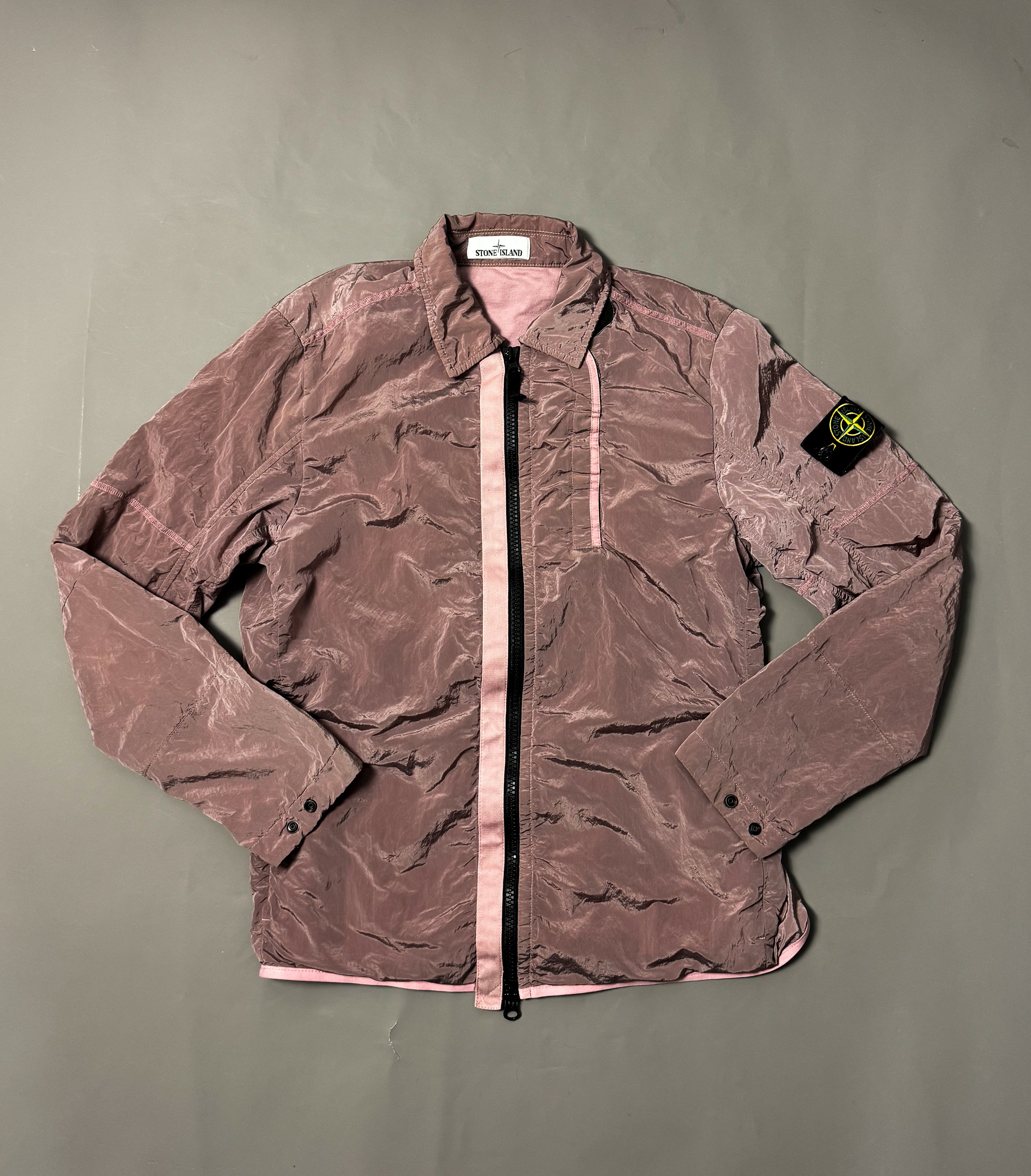 Stone Island Pink Nylon Metal Shimmer Overshirt - Medium