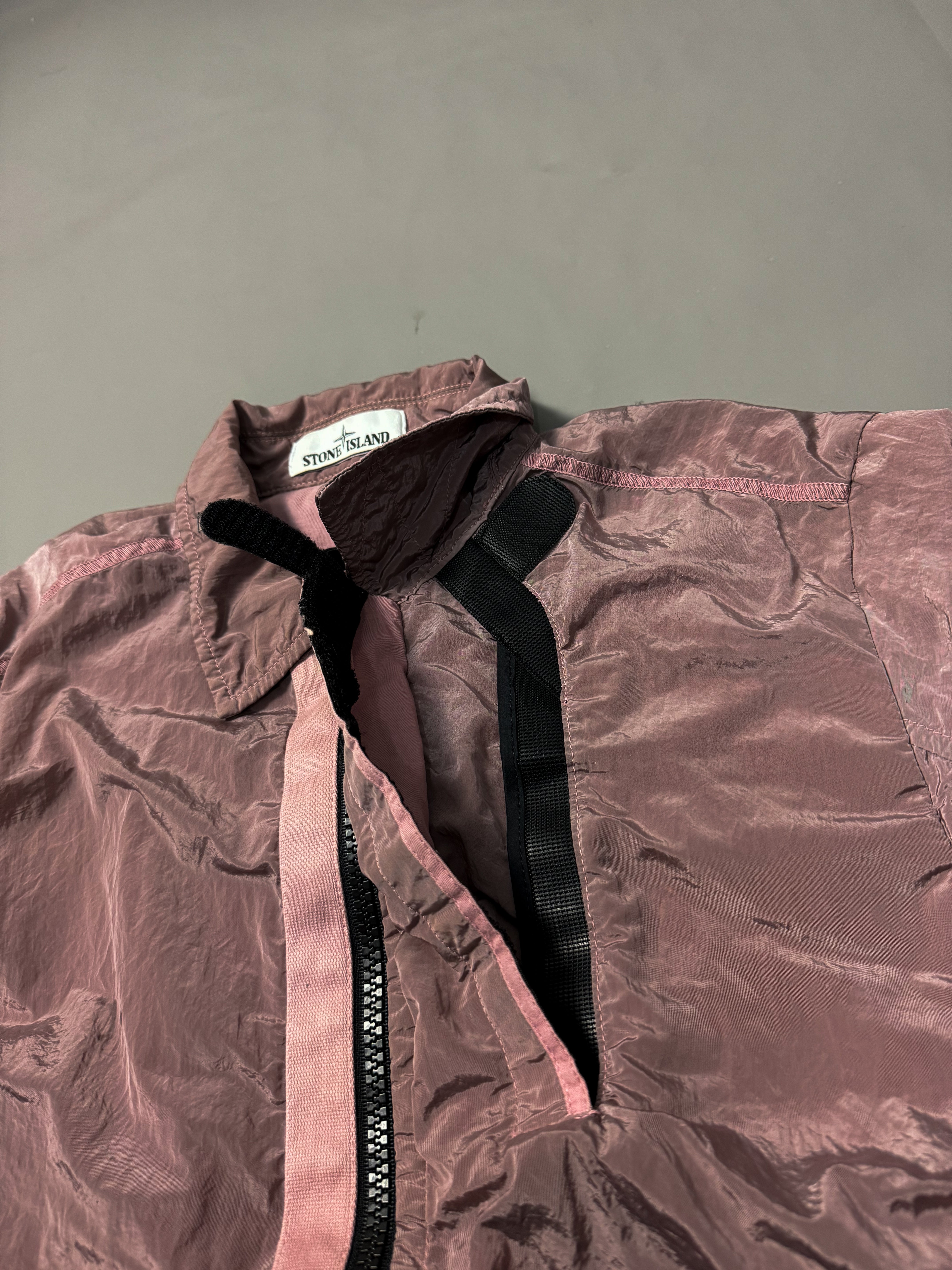 Stone Island Pink Nylon Metal Shimmer Overshirt - Medium