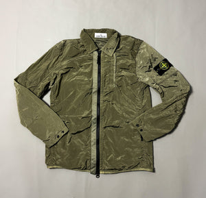 Stone Island Green Nylon Metal Shimmer Overshirt - Small