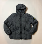 Load image into Gallery viewer, Stone Island Charcoal Grey Garment Dyed Crinkle Reps Hooded Down Jacket - XXL
