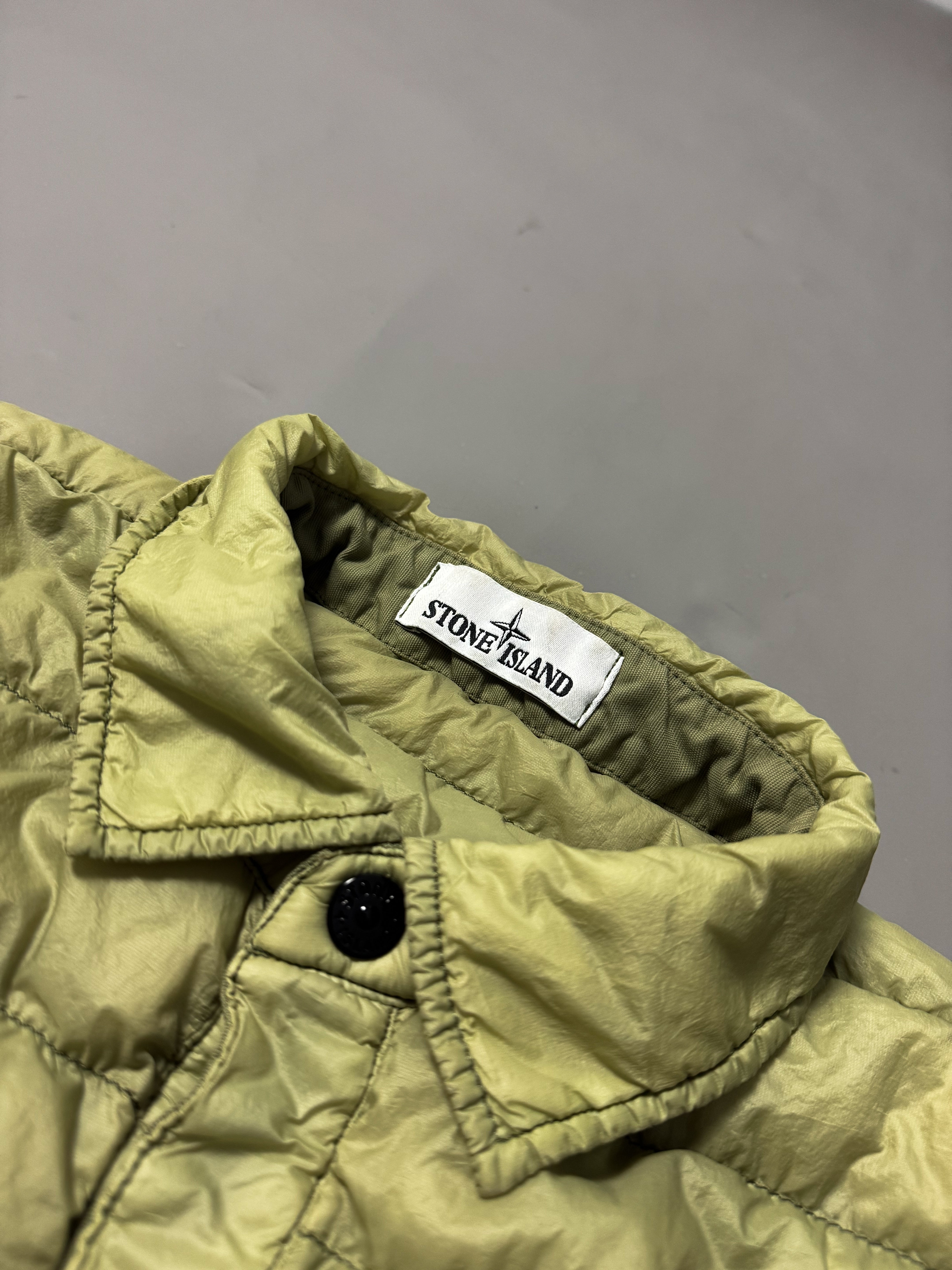 Stone Island Green Garment Dyed Micro Yarn Down Jacket - Medium