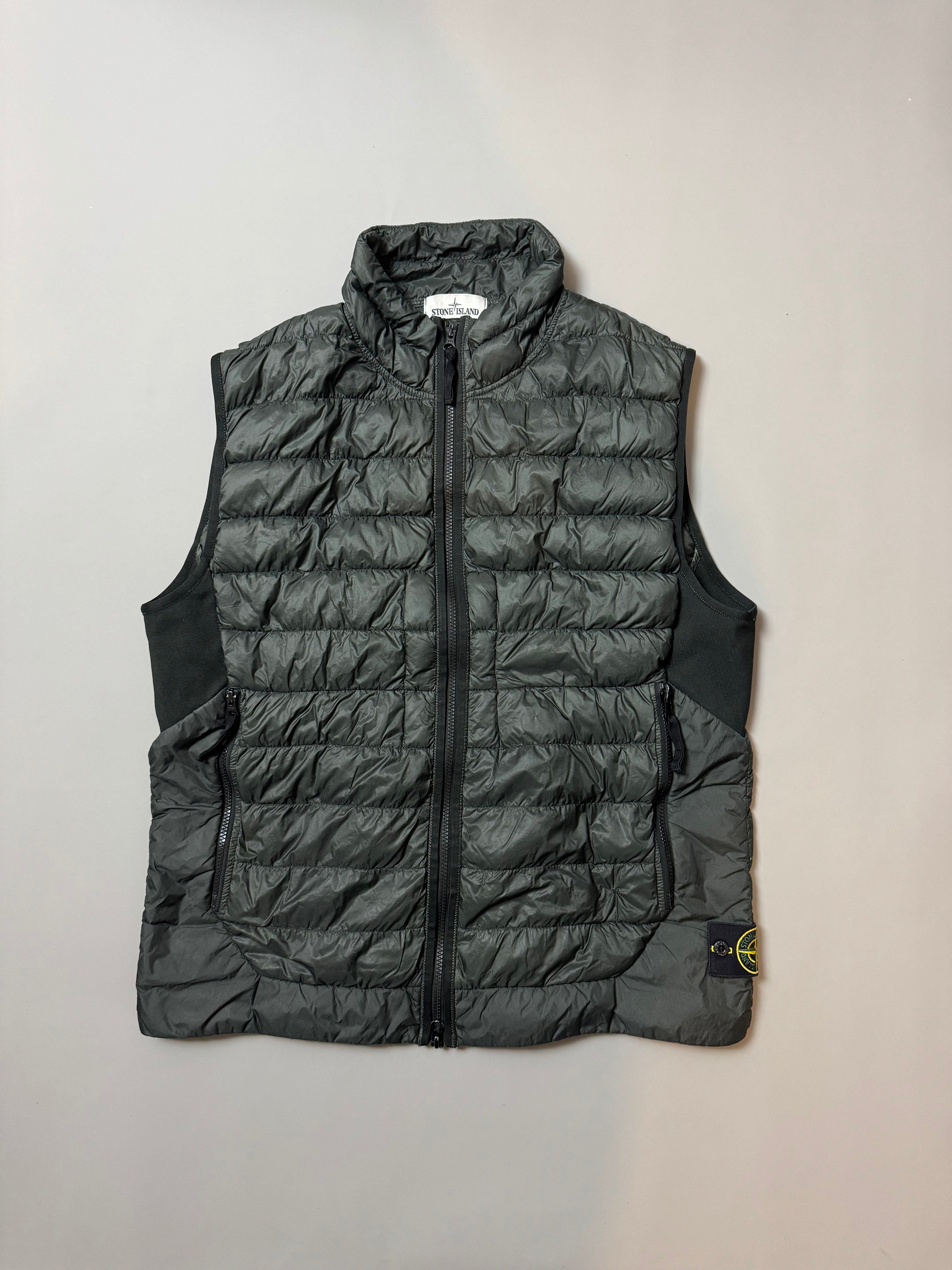 Stone Island Charcoal Garment Dyed Down Gilet - XXL