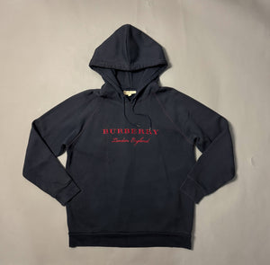 Burberry Navy Text Hoodie - XL