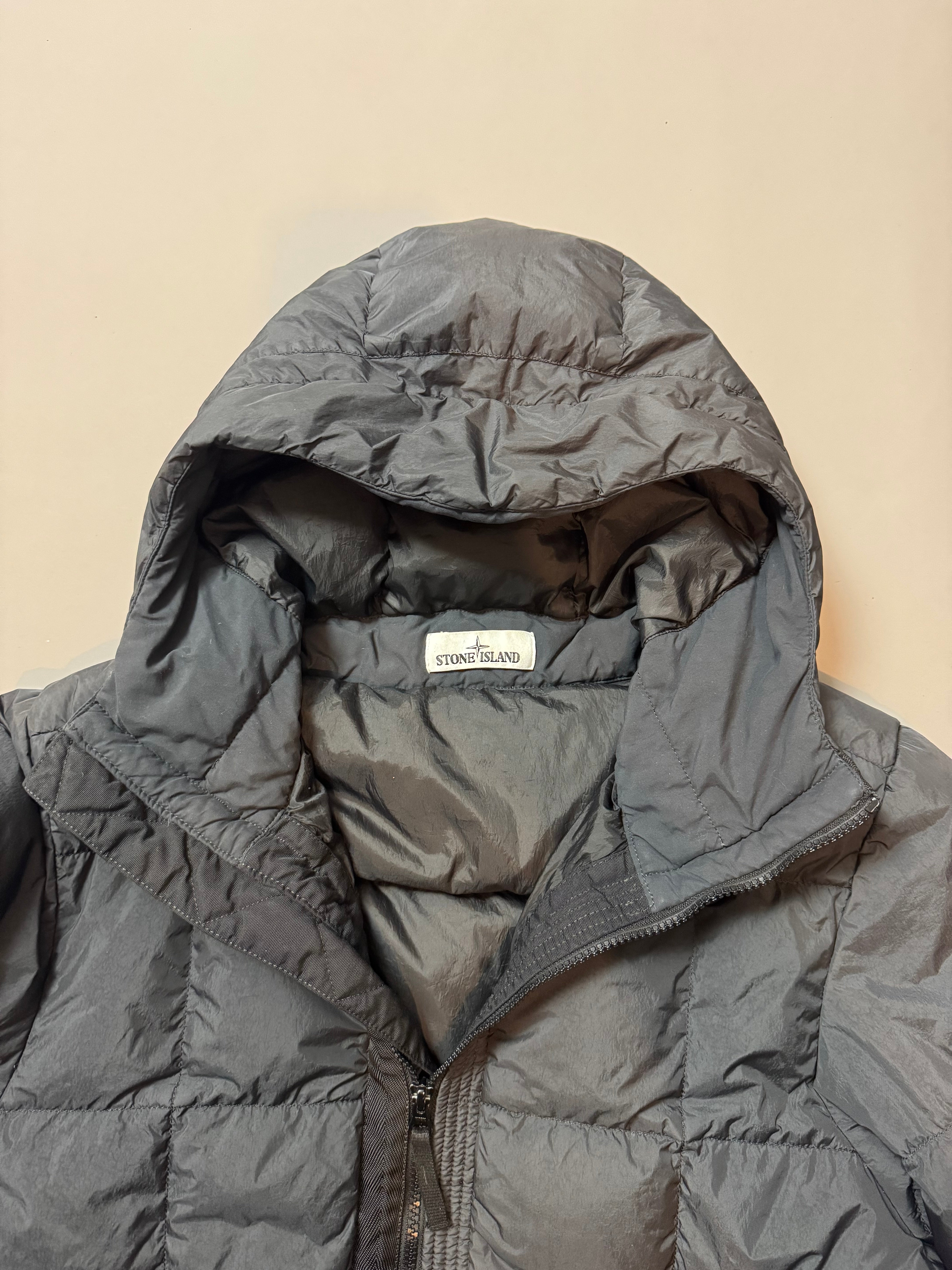 Stone Island Charcoal Crinkle Reps NY Down Puffer Jacket - M