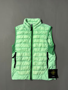 Stone Island Green Garment Dyed Micro Yarn Down Gilet - Medium