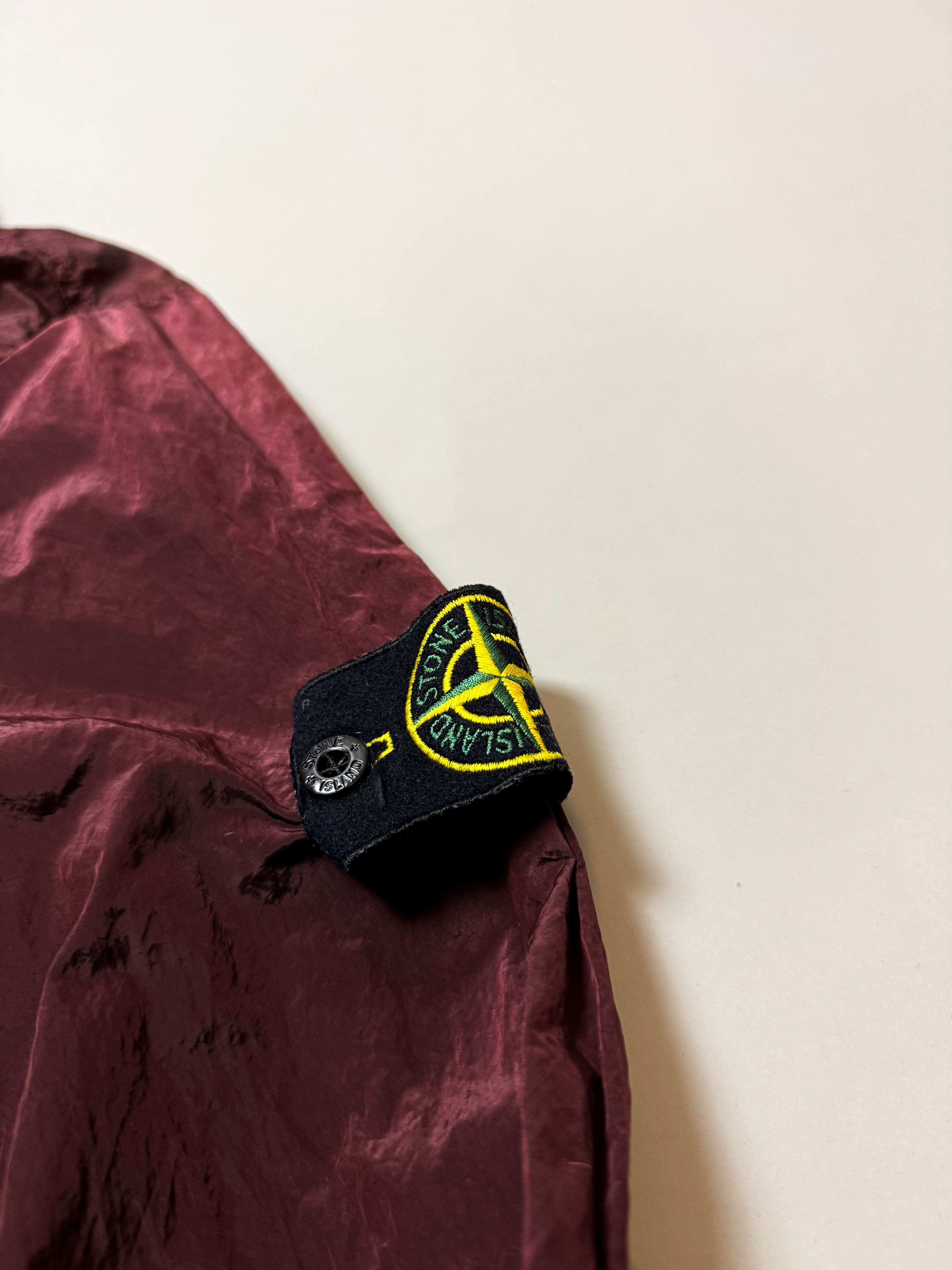 Stone Island Nylon Metal Shimmer Burgundy Overshirt - M