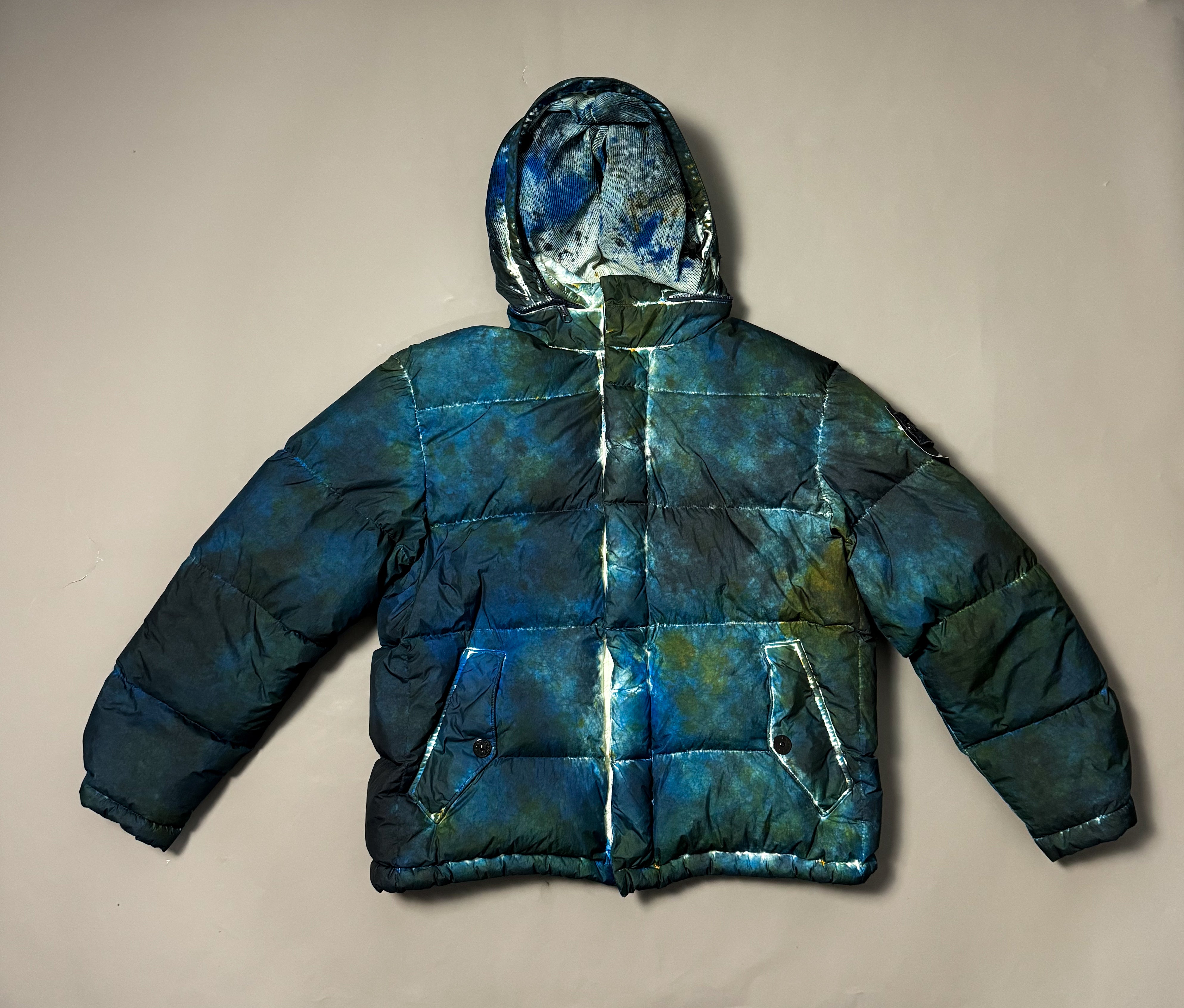 Stone Island Supreme Paintball Camo Crinkle Reps Puffer