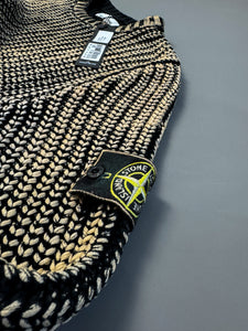 Stone Island Black Hand Corrosion Cable Knit Jumper