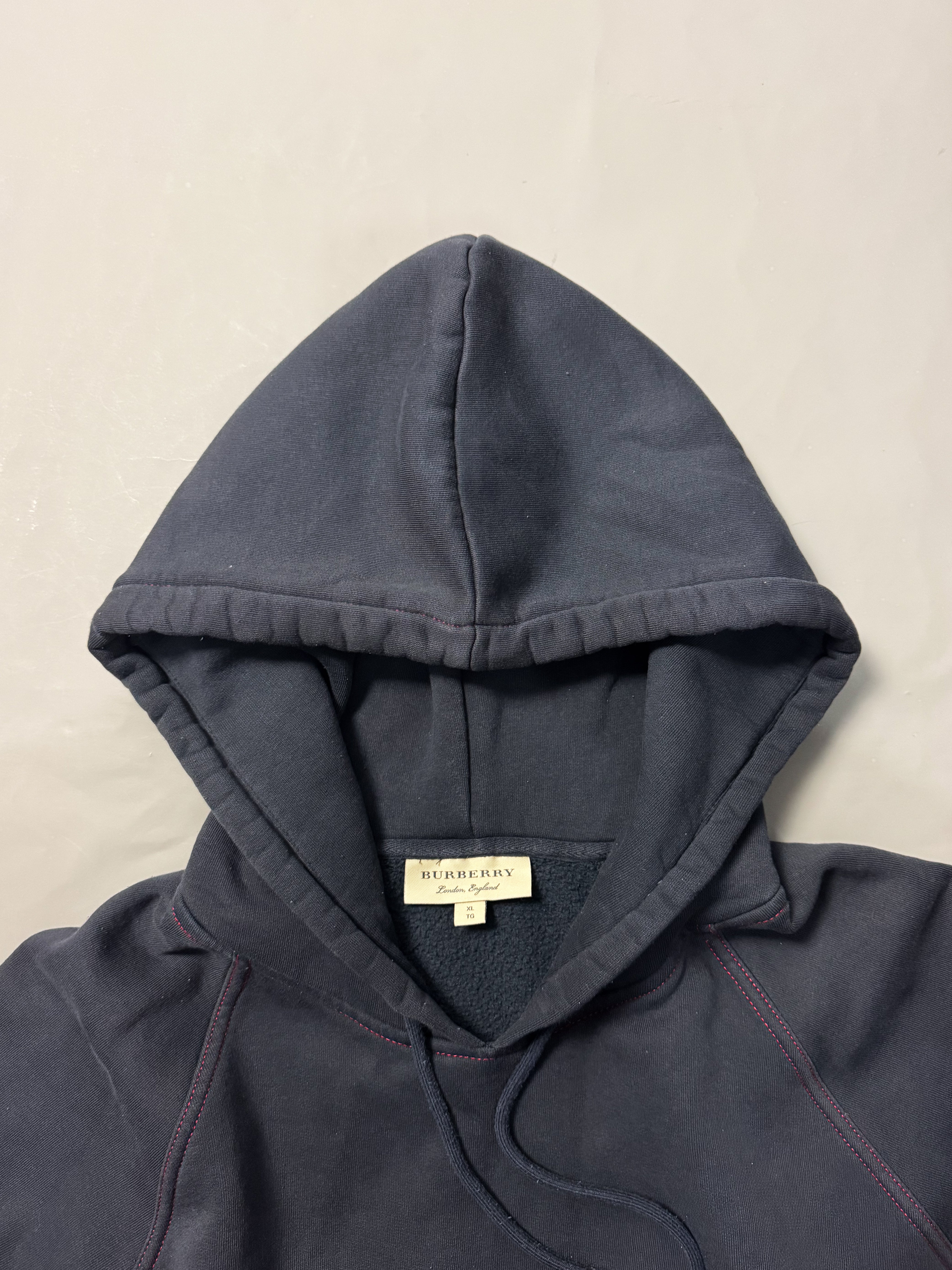 Burberry Navy Text Hoodie - XL