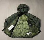 Load image into Gallery viewer, Stone Island Khaki Garment Dyed Crinkle Reps Hooded Down Jacket - XL
