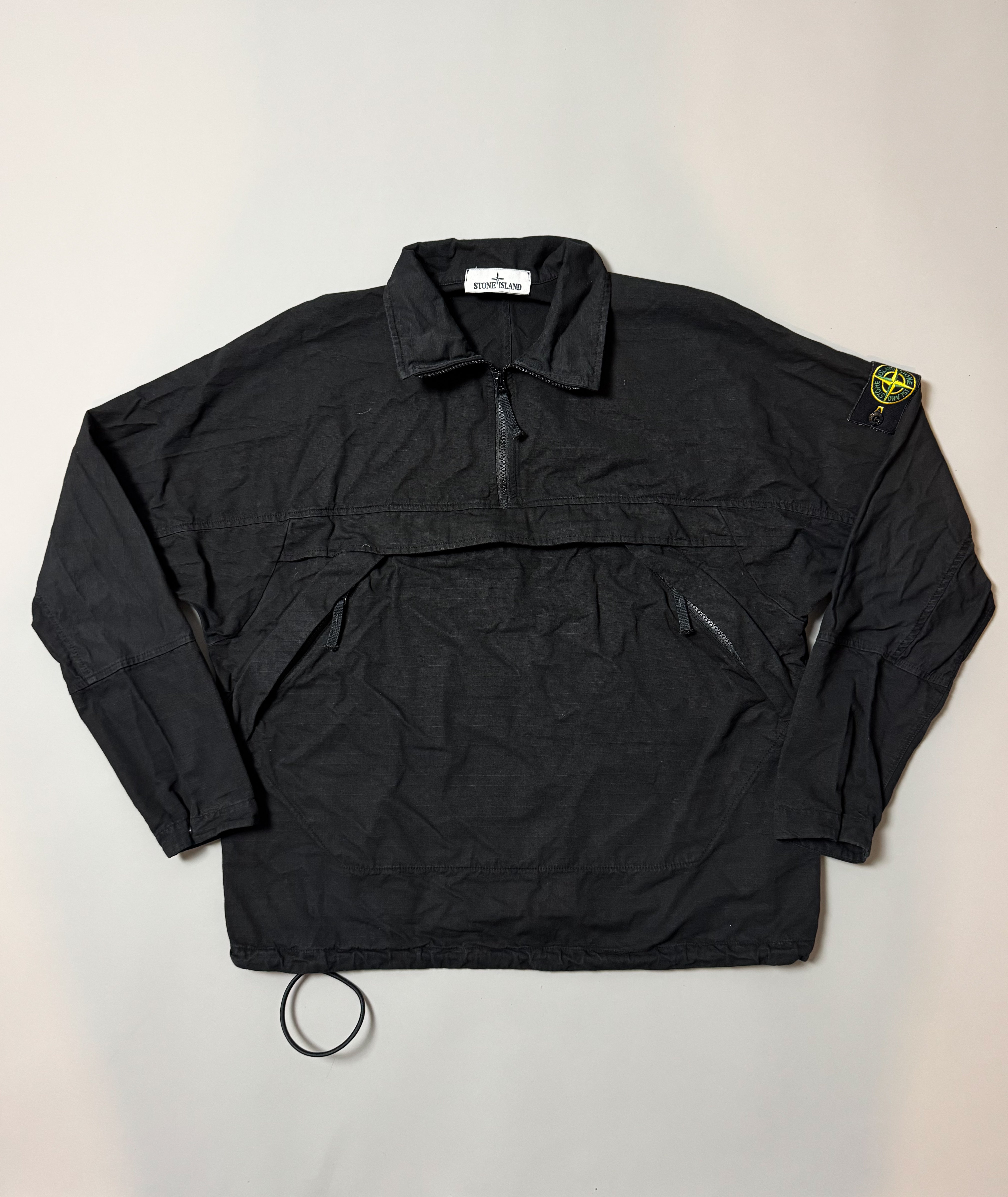 Stone Island Black Hooded Smock - Large