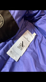 Load image into Gallery viewer, Stone Island Blue Garment Dyed Crinkle Reps Hooded Down Jacket - XL
