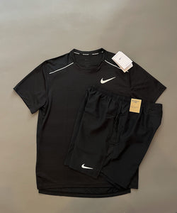 Nike Miler Black Shorts & Tshirt Set