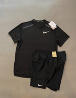 Load image into Gallery viewer, Nike Miler Black Shorts &amp; Tshirt Set
