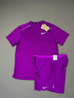 Load image into Gallery viewer, Nike Grape Purple Miler 1.0 T-shirt &amp; Short Set
