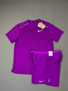 Nike Grape Purple Miler 1.0 T-shirt & Short Set