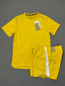 Nike Miler 1.0 Sulphur Yellow Shirt & Shorts Set